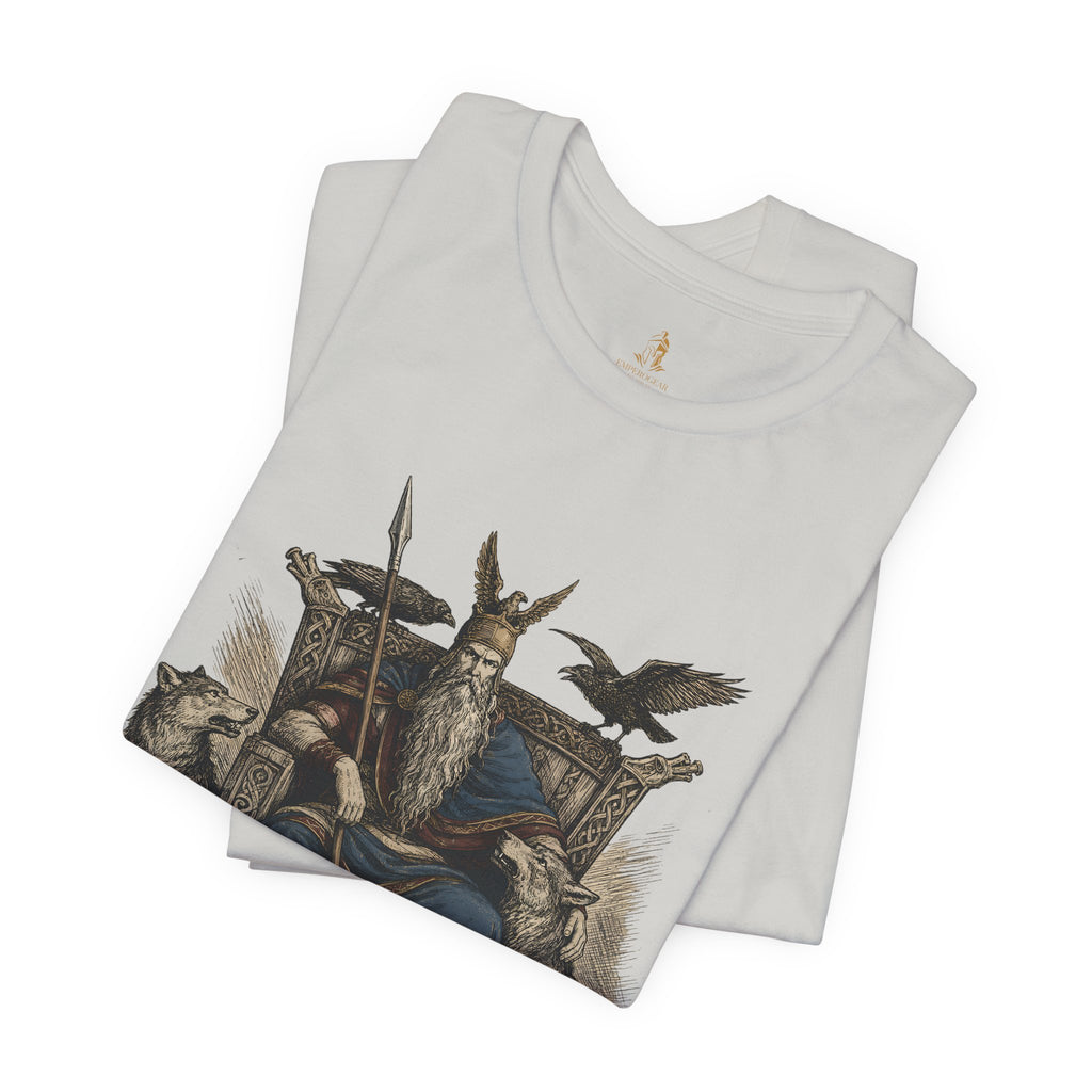 Odin Throne T-Shirt — Norse God Odin with Ravens T-Shirt