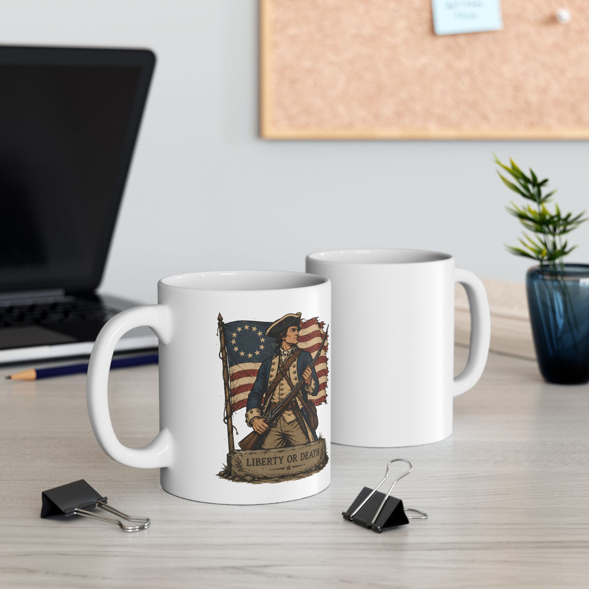 Liberty or Death Ceramic Mug – Vintage Patriotic 11oz Coffee Cup