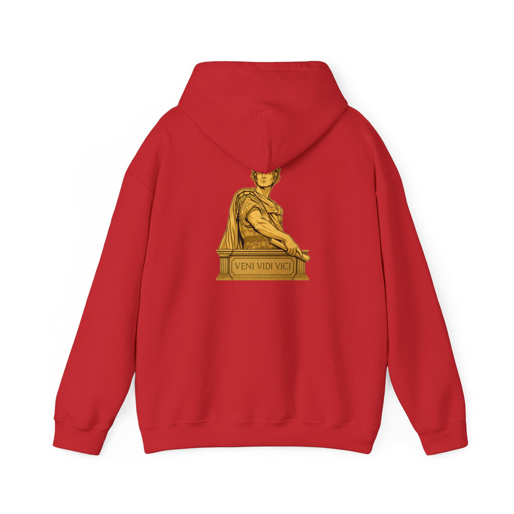 Roman Empire Hoodie with Caesar 'Veni, Vidi, Vici' Statue Print