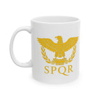 Ancient Rome SPQR Caesar Ceramic Mug — Red Roman-Style Coffee Cup